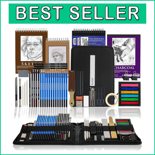 54-Piece Sketching Set in Pop-Up Carry Case - Ideal for Passionate Artists