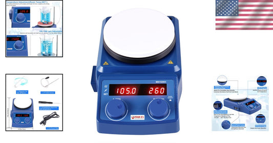 Laboratory Hot Plate with 5L Capacity - Adjustable 100-1500RPM Stirring Speed