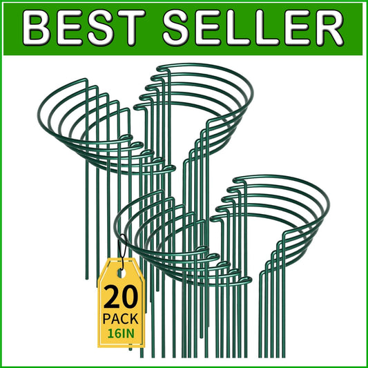 Elegant 20 Pack Plant Support Stakes - 10" Wide x 16" High for Garden Aesthetics