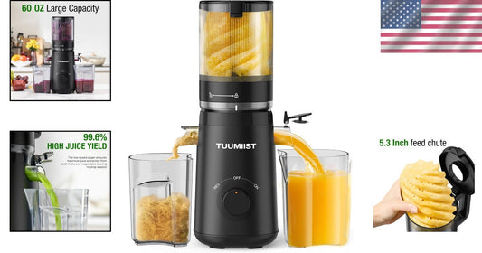 Effortless Cold Press Juicer with 5.3'' Extra Chute - Squeeze Fresh Juice Today