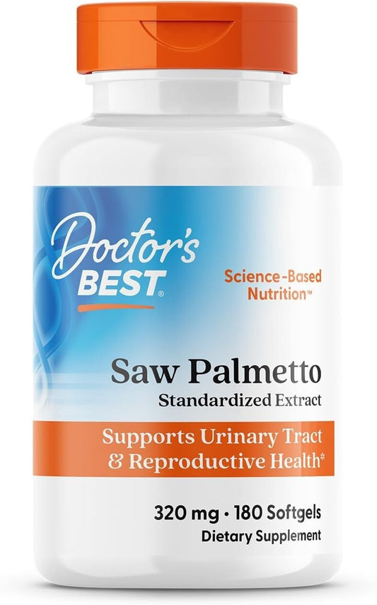 180 Count Gluten-Free Saw Palmetto 320 mg Extract - Prostate & Urinary Support