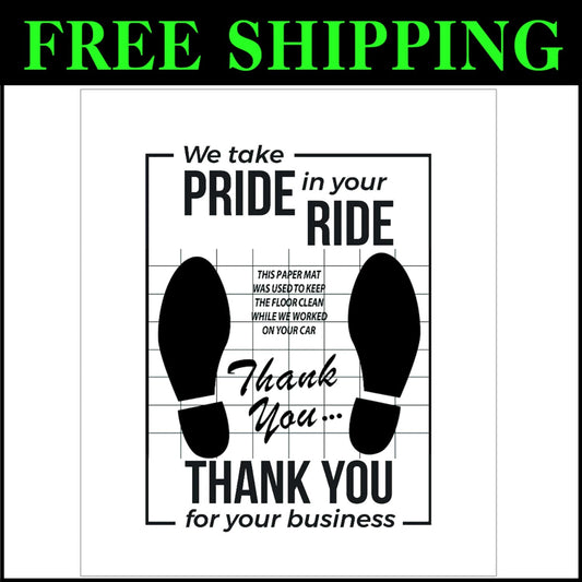 Water-Resistant Kraft Paper Disposable Floor Mats - 16x20 for Easy Vehicle Care