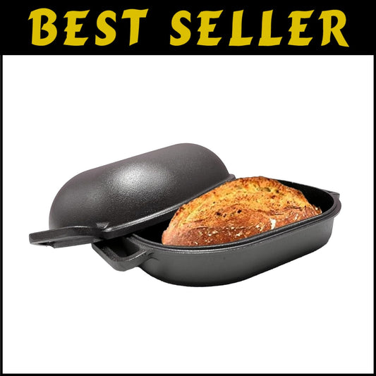 Cast Iron Bread Baker - 7.2 Quart Heavy-Duty with Dome Lid for Perfect Steam