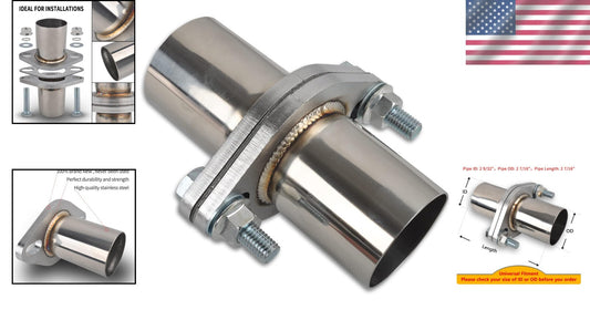 T304 Stainless Steel Exhaust Flange Replacement Kit with Gasket & Bolts - 2.25"