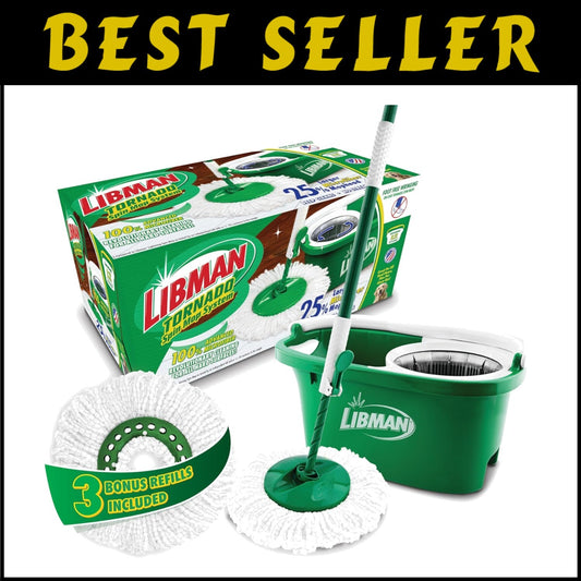 Ultimate Tornado Spin Mop with 4 Mop Heads - Compact Cleaning Solution in Green
