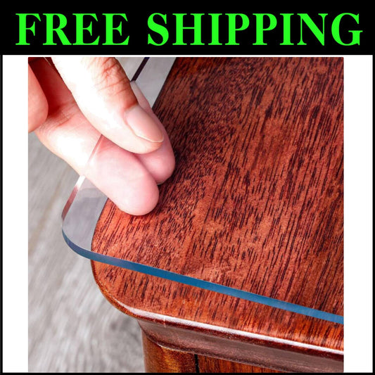 2mm Thick Clear Table Protector Mat for Dining & Coffee Tables - Easy to Clean