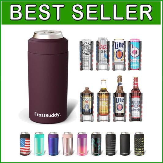 20x Colder Insulated Can Cooler - Pinot Noir Color, Fits Regular & Slim Bottles