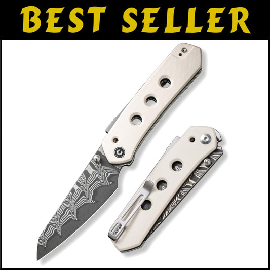 Ambidextrous Superlock Folding Knife with 3.54" Damascus Blade - Perfect Gift