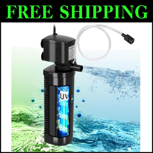 Compact 5W UV Light Filter for Freshwater & Saltwater Aquariums - 20-75 Gallons
