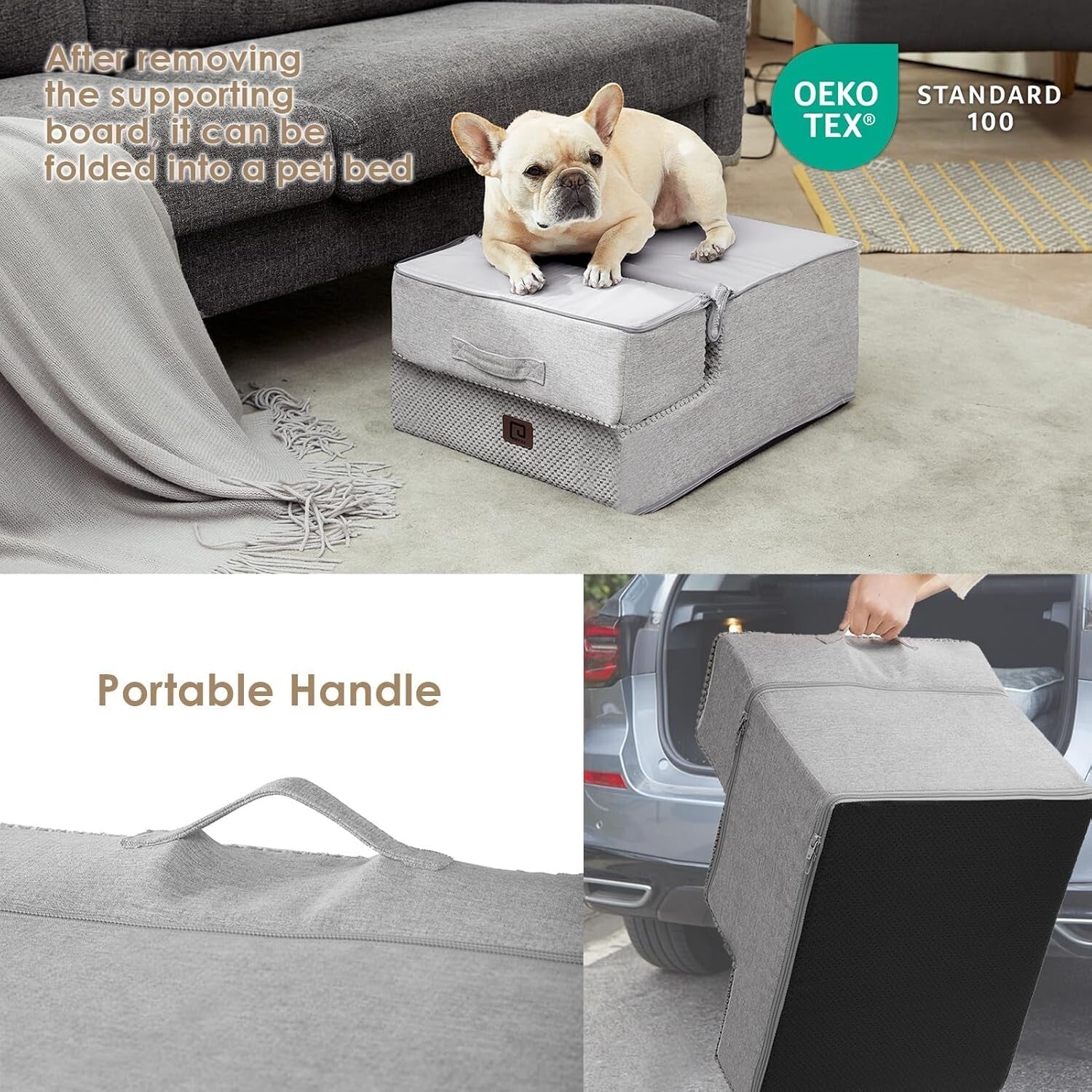 Portable Non-Slip Pet Steps for Small Dogs & Cats - Foldable Indoor Use
