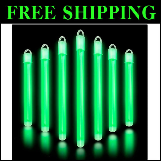 Glow in The Dark Sticks 100 ct - Vibrant 6" Party Pack with Lanyards & Caps