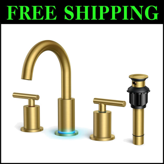 Innovative 8-Inch Color-Changing Bathroom Faucet with Contemporary Style