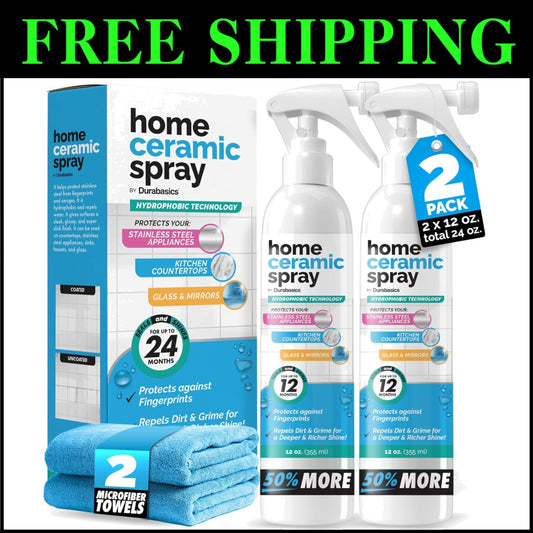 12 Oz Ceramic Coating Spray - Effortlessly Shine & Protect Kitchen Sinks & Glass