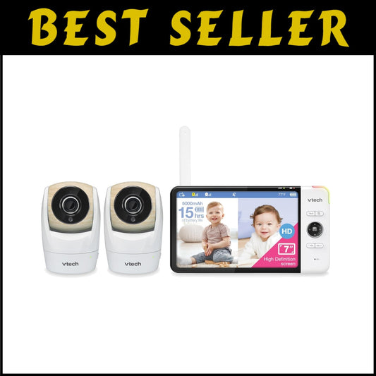 Baby Monitor with 7" Screen, Pan & Tilt Cameras, 1000ft Range - Ultimate Safety