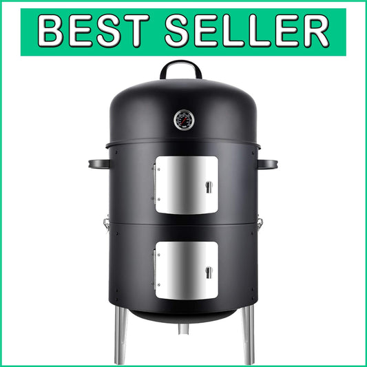 Dual Access 17 Inch Heavy-Duty Charcoal Smoker - Perfect for Every Grill Master