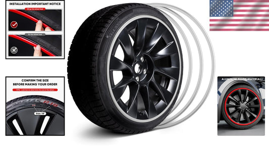 Durable Alloy Rim Strips - Set of 4 for 22" Wheels, Curb Rash & Damage Defense