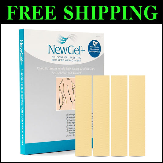 NewGel Plus 1" x 6" Silicone Scar Sheets - Effective for Old and New Scars