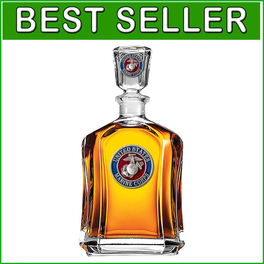 Elegant 24 oz Marine Corps Decanter - Handcrafted Pewter with Airtight Stopper