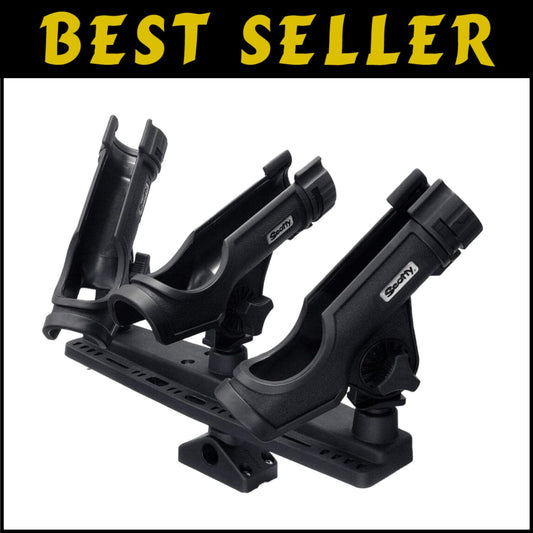 Durable Triple Rod Holder with Built-in Accessory Rack for Fishing Bliss