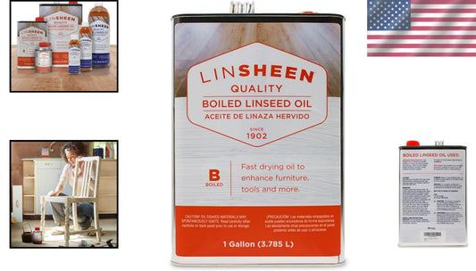 Fast Drying Boiled Linseed Oil for Wood - 128 Fl Oz Gallon for Restoration