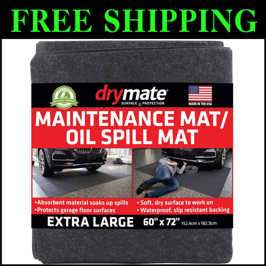 Durable Absorbent Garage Floor Mat - 60" x 72" Water-Resistant & Eco-Friendly
