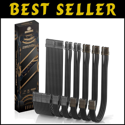 Gold-Plated PSU Extension Kit - Durable 16AWG Cables for High-Performance GPUs