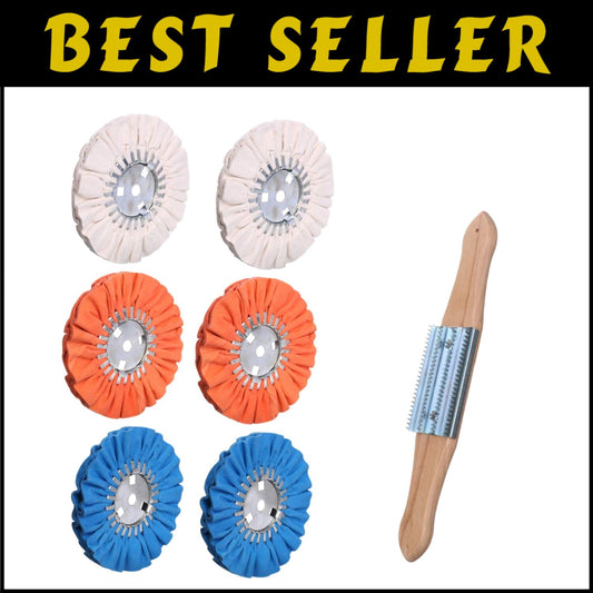 7-Piece Airway Buffing Wheel Kit for Angle Grinder - 8" Diameter Cloth Set