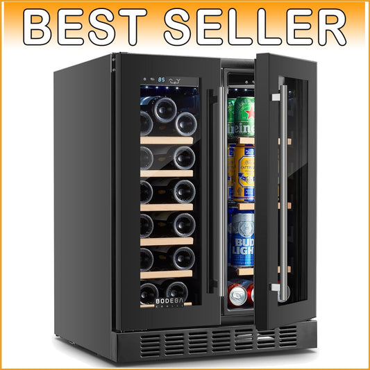 Elegant 24 Inch Black Wine and Beverage Refrigerator with Adjustable Shelves