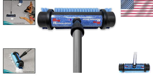 Standard Size Rug Renovator Brush with Telescoping Handle for Stain-Free Carpets