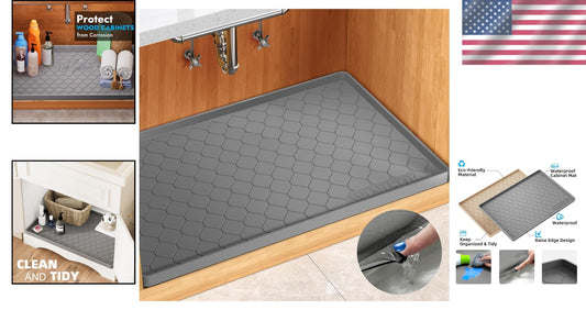 Waterproof Silicone Under Sink Mat 40"x22" - Ultimate Cabinet Protection