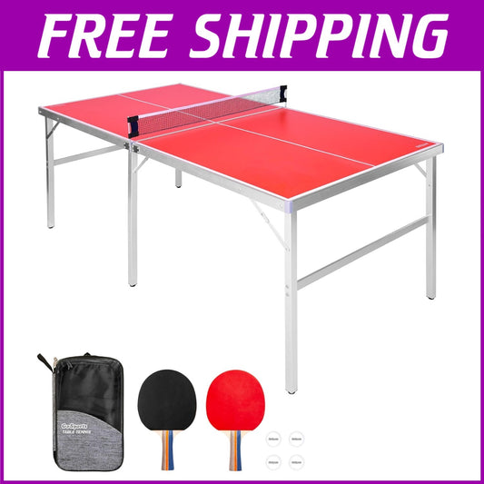 Aluminum Mid-Size Table Tennis Table with Instant Setup - Lightweight & Durable