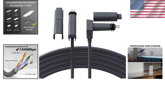 Premium 32.8FT Cat 6 Starlink Cable - Plug-and-Play, Reliable Indoor/Outdoor Use
