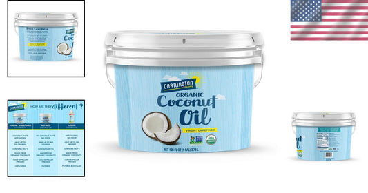 Unrefined Organic Coconut Oil - 1 Gallon (128 fl. oz.) for Cooking, Skin & Hair