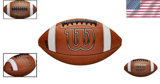 GST Leather Game Football - Junior Size, Premium Grip, Ideal for Ages 9-12
