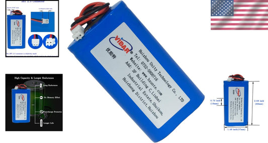 6600mAh 3.7V Rechargeable Li-ion Battery with JST Plug - Real Capacity Assurance