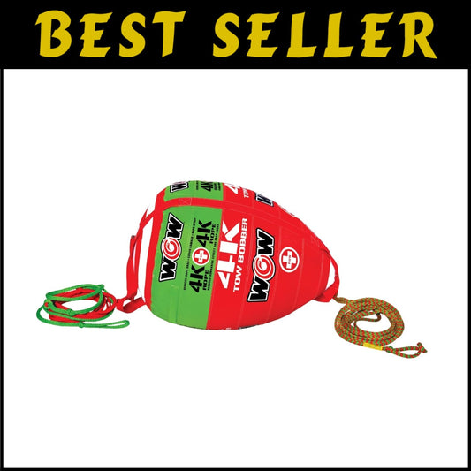 Heavy Duty 16-Strand Tow Rope with Bobber - Ideal For Deck Tubes & Wakeboarding