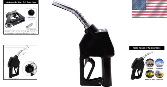 Efficient Automatic Black Fuel Nozzle 3/4" NPT for Diesel and Biofuel – 16 GPM