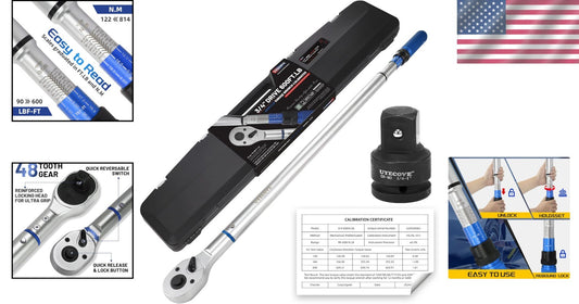High-Precision 3/4-Inch Drive Click Torque Wrench 100-600FT.LB/135-815N.M