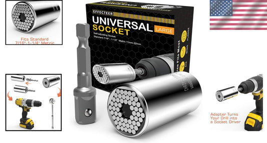 Chrome Vanadium Universal Socket for Ratchet & Power Drill – Versatile Tool