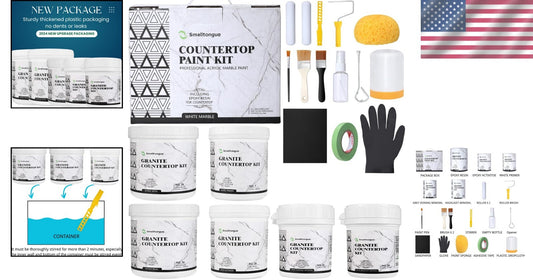 All-in-One Non-Toxic Epoxy Countertop Paint Kit: Gloss Finish for Stone Surfaces
