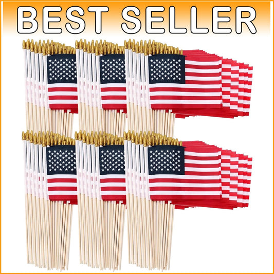 Durable 500 Mini American Flags on Stick - Perfect for Independence Day Decor