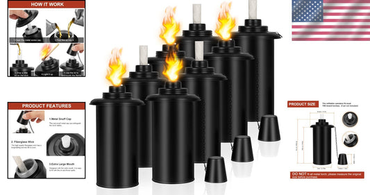 16 oz Outdoor Torch Canisters with Wicks - Ideal for Lawn and Patio Ambiance