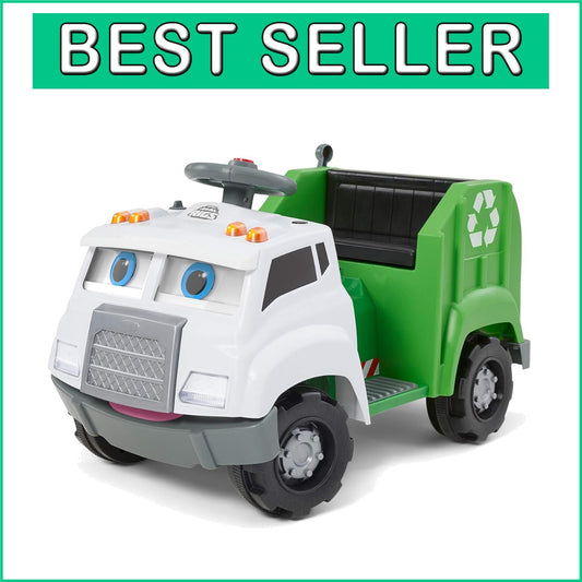 6 Volt Real Rigs Recycling Truck - Safe Ride-On Toy for Toddlers 1.5-4 Years