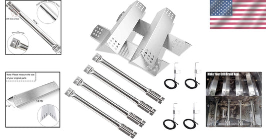 Master Forge Grill Replacement Parts - Stainless Steel Burners & Heat Plates