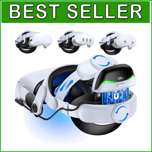 Enhanced Comfort Battery Head Strap for Quest 3/3S/2 - 2-3 Hours Extra Playtime