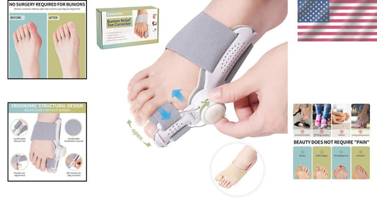 Adjustable Bunion Corrector & Toe Separator Set - Unisex Foot Comfort Relief