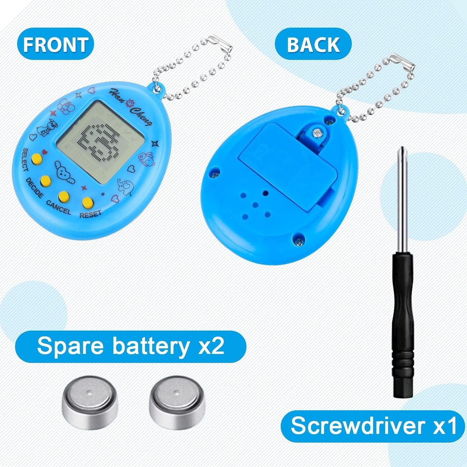 Nostalgic 90s Digital Pet Toy Set - 36 Keychain Games for Kids & Adults
