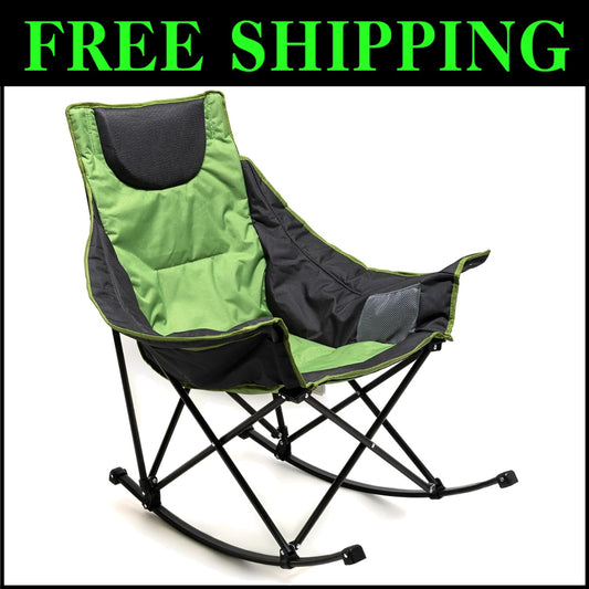 Lightweight Foldable Rocker Chair with 500 LB Capacity for Outdoor Adventures