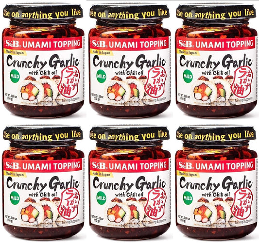 Authentic S&B Chili Oil & Crunchy Garlic - Deliciously Versatile & 3.88 oz