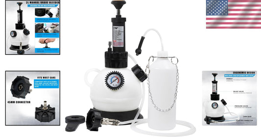 Professional 2L Brake Bleeder Fluid Pump with Pressure Gauge for European Cars